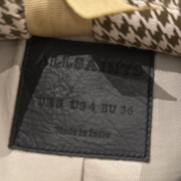 ALL SAINTS leather jacket- size 4.  Medium putty color-warm gray. - Picture 2 of 10